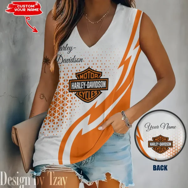 Harley Davidson V-neck Women's Vest CBSVWVEST097