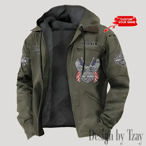 Harley Davidson Men’s Casual Padded Jacket Hooded VDPJH022