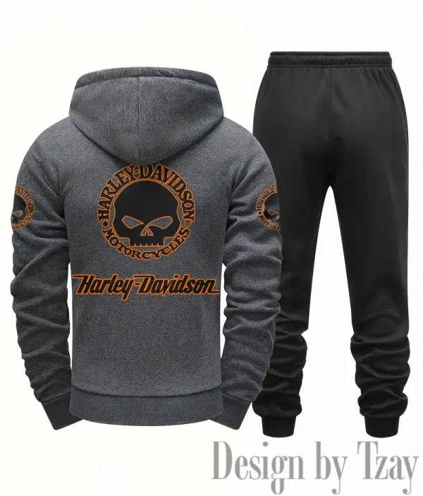 Harley Davidson Tracksuit 2pcs Set Fall Winter Daily Casual Sports Jogger Suit Fashion Hooded Outfits CSBMDCSJS001 - Image 6