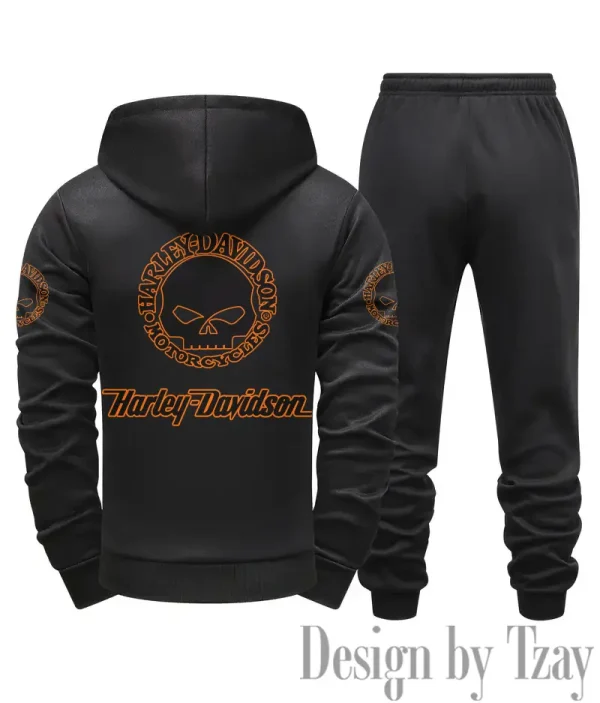 Harley Davidson Tracksuit 2pcs Set Fall Winter Daily Casual Sports Jogger Suit Fashion Hooded Outfits CSBMDCSJS001 - Image 8