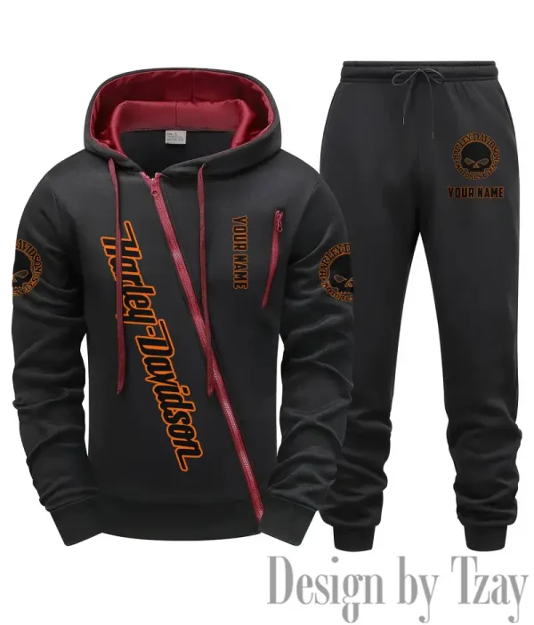Harley Davidson Tracksuit 2pcs Set Fall Winter Daily Casual Sports Jogger Suit Fashion Hooded Outfits CSBMDCSJS001 - Image 7