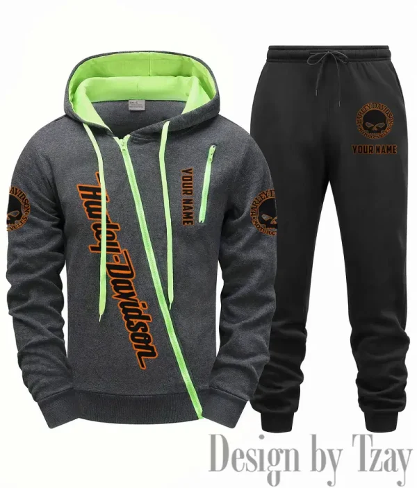 Harley Davidson Tracksuit 2pcs Set Fall Winter Daily Casual Sports Jogger Suit Fashion Hooded Outfits CSBMDCSJS001 - Image 5