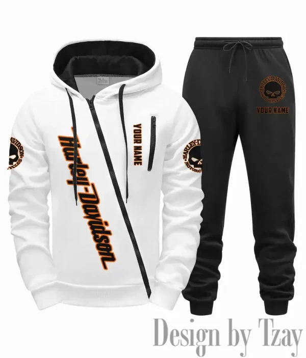 Harley Davidson Tracksuit 2pcs Set Fall Winter Daily Casual Sports Jogger Suit Fashion Hooded Outfits CSBMDCSJS001 - Image 3