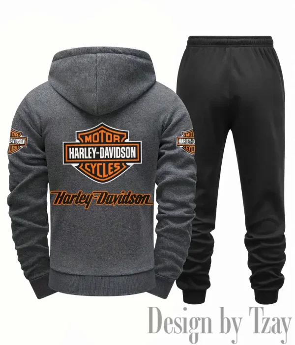 Harley Davidson Tracksuit 2pcs Set Fall Winter Daily Casual Sports Jogger Suit Fashion Hooded Outfits CSBMDCSJS002 - Image 4