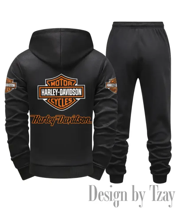 Harley Davidson Tracksuit 2pcs Set Fall Winter Daily Casual Sports Jogger Suit Fashion Hooded Outfits CSBMDCSJS002 - Image 6