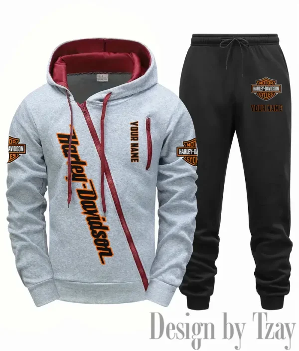 Harley Davidson Tracksuit 2pcs Set Fall Winter Daily Casual Sports Jogger Suit Fashion Hooded Outfits CSBMDCSJS002 - Image 7