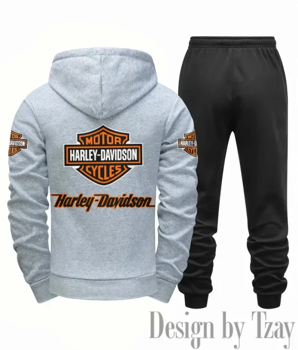 Harley Davidson Tracksuit 2pcs Set Fall Winter Daily Casual Sports Jogger Suit Fashion Hooded Outfits CSBMDCSJS002 - Image 8