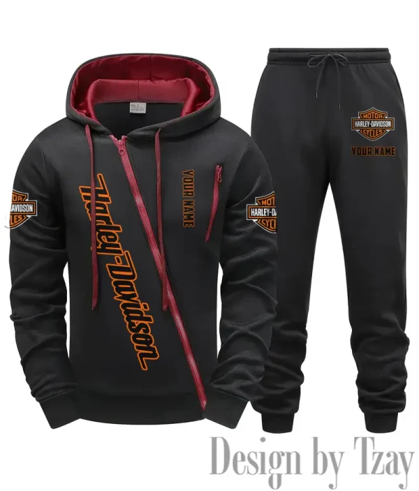 Harley Davidson Tracksuit 2pcs Set Fall Winter Daily Casual Sports Jogger Suit Fashion Hooded Outfits CSBMDCSJS002 - Image 5