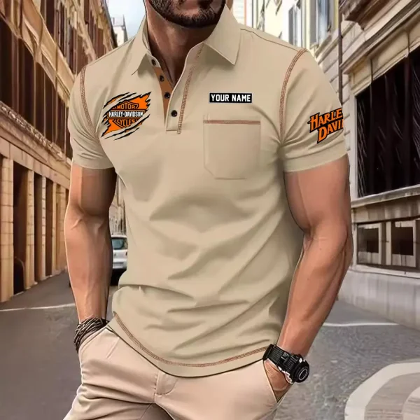 Harley Davidson Men's Short Sleeve Polo Shirt CSBCPSSMS014 - Image 4