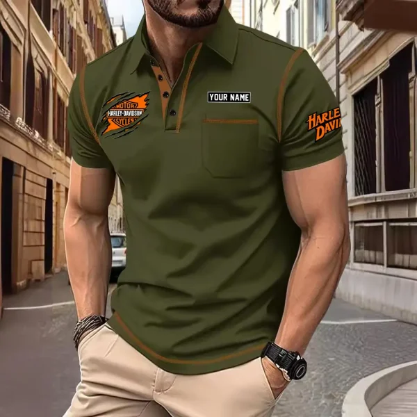 Harley Davidson Men's Short Sleeve Polo Shirt CSBCPSSMS014 - Image 5