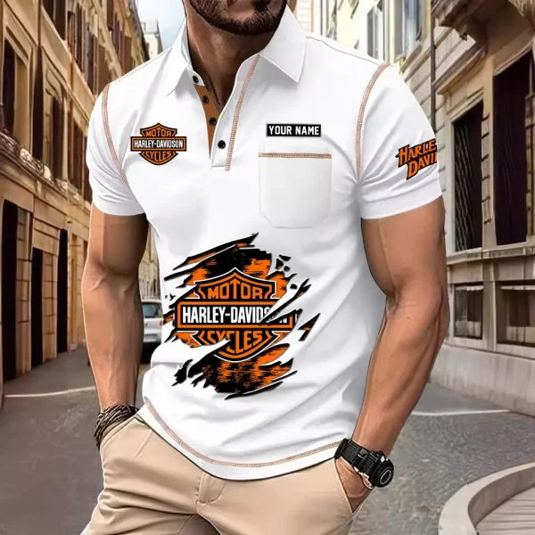 Harley Davidson Men's Short Sleeve Polo Shirt CSBCPSSMS015 - Image 2