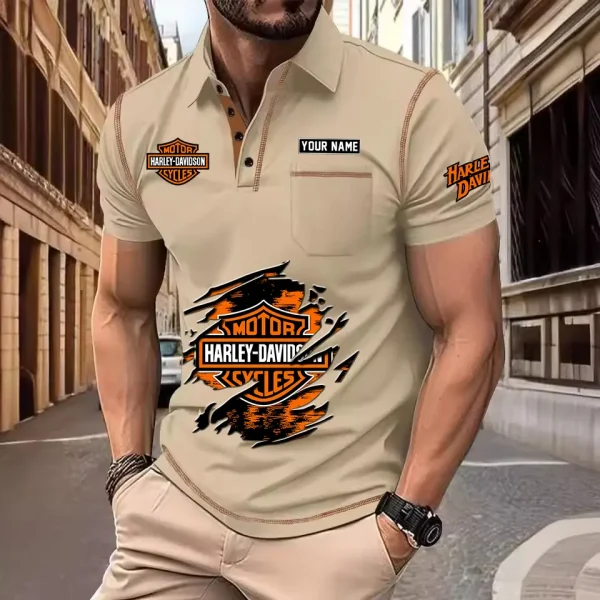 Harley Davidson Men's Short Sleeve Polo Shirt CSBCPSSMS015 - Image 5