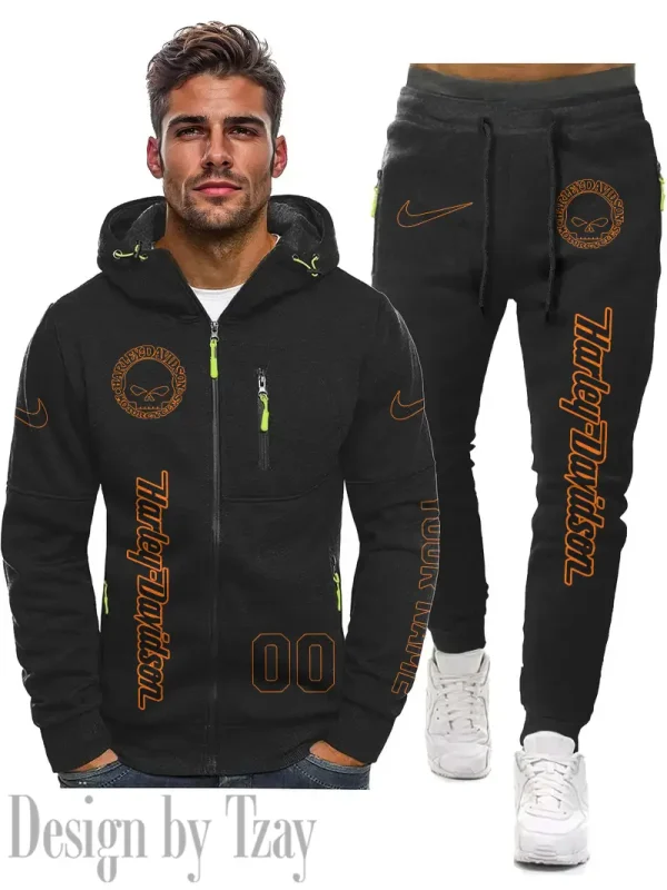 Harley Davidson 2D Men's Sportswear Set Hoodie And Pants Fashion Casual CBSMSHAPFC062 - Image 3