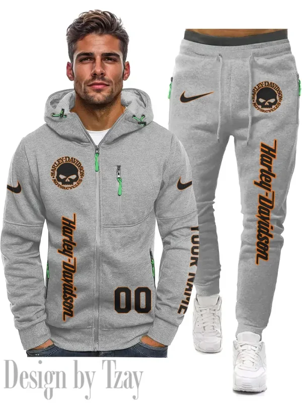 Harley Davidson 2D Men's Sportswear Set Hoodie And Pants Fashion Casual CBSMSHAPFC062 - Image 4