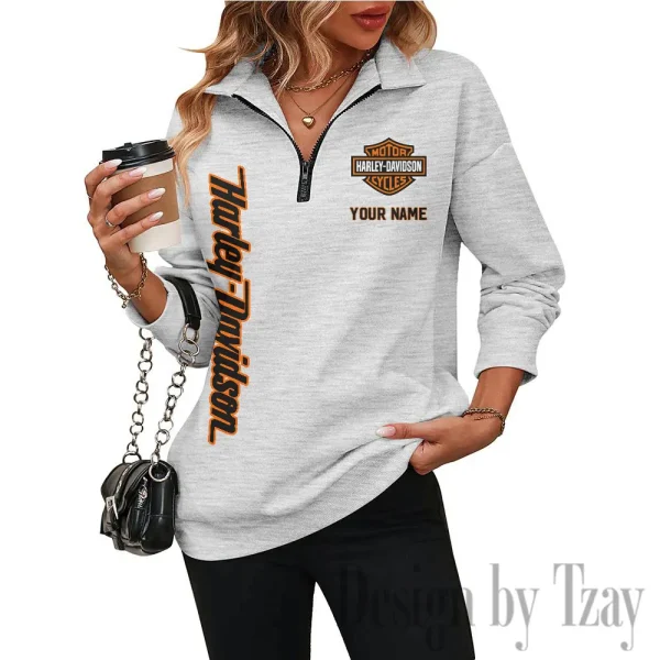 Harley Davidson Half Zip-up Sweatshirt Woman Autumn Long Sleeve CBSHZSWALS001