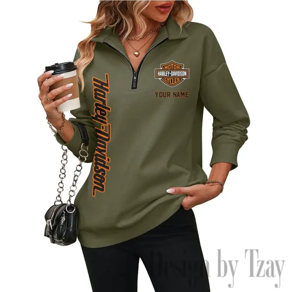Harley Davidson Half Zip-up Sweatshirt Woman Autumn Long Sleeve CBSHZSWALS001 - Image 5
