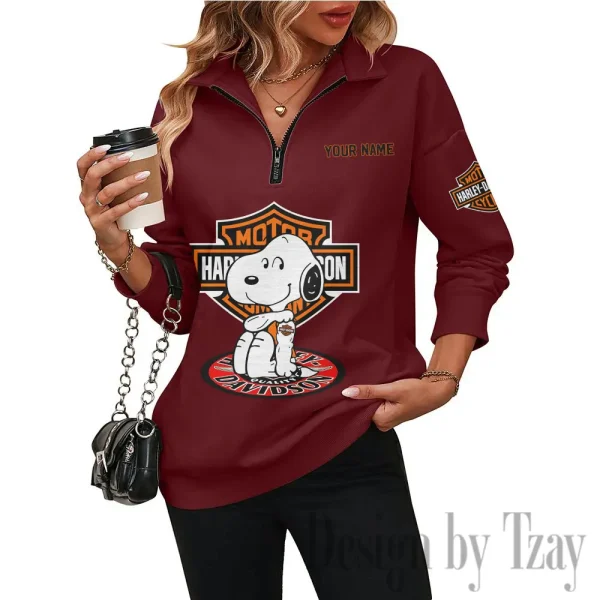 Harley Davidson Half Zip-up Sweatshirt Woman Autumn Long Sleeve CBSHZSWALS002