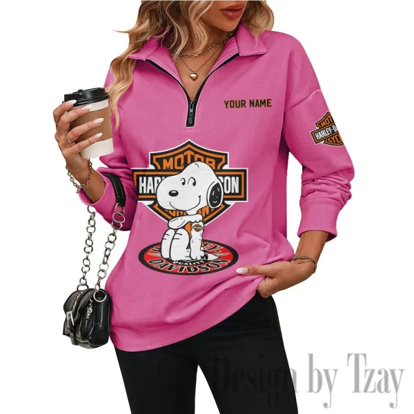 Harley Davidson Half Zip-up Sweatshirt Woman Autumn Long Sleeve CBSHZSWALS002 - Image 2