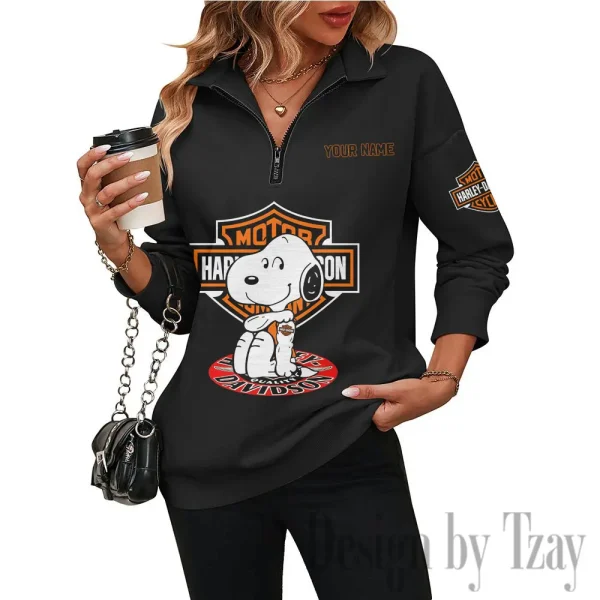 Harley Davidson Half Zip-up Sweatshirt Woman Autumn Long Sleeve CBSHZSWALS002 - Image 3