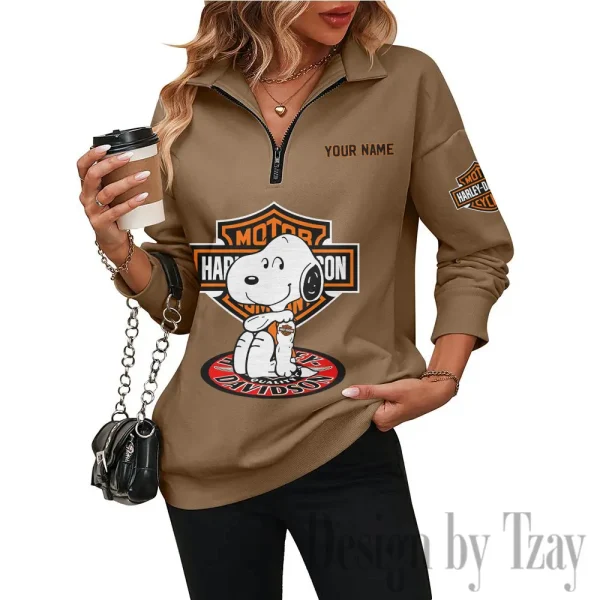 Harley Davidson Half Zip-up Sweatshirt Woman Autumn Long Sleeve CBSHZSWALS002 - Image 5