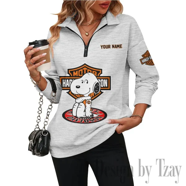Harley Davidson Half Zip-up Sweatshirt Woman Autumn Long Sleeve CBSHZSWALS002 - Image 6