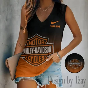 Harley Davidson V-neck Women's Vest CBSVWVEST098