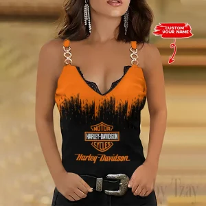 Harley Davidson Summer Clothes Women's Fashion Lace Sleeveless V-neck CBSCWFLSV080