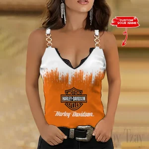 Harley Davidson Summer Clothes Women's Fashion Lace Sleeveless V-neck CBSCWFLSV081