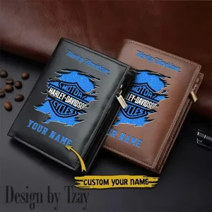 Harley Davidson Men Leather Zipper Vertical Purse VDLVW038